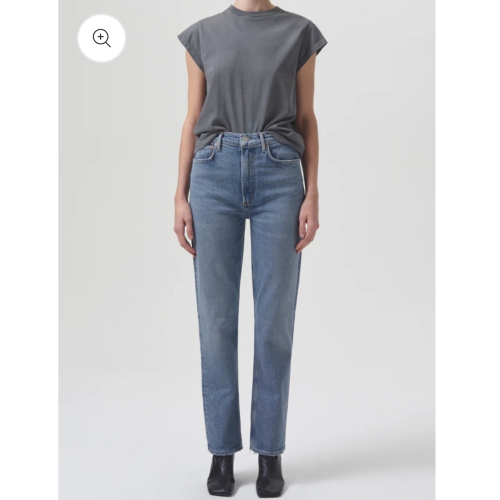 AGOLDE HIGH RISE STOVEPIPE STRETCH JEANS HELM